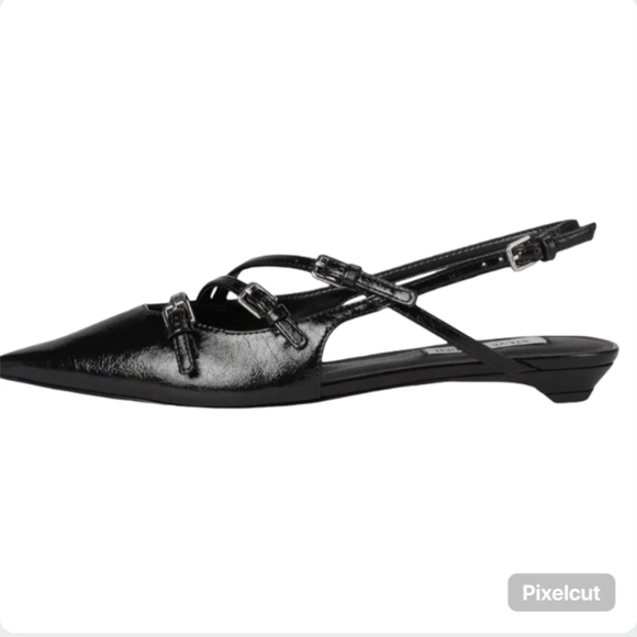 Steve Madden Peony Black Pointed Toe Strappy Slingback Flats Size 8 - Brand New! - Picture 10 of 13